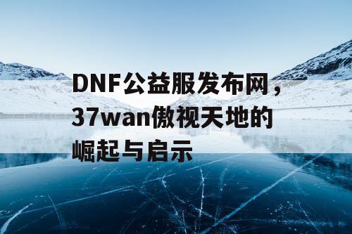 DNF公益服发布网，37wan傲视天地的崛起与启示