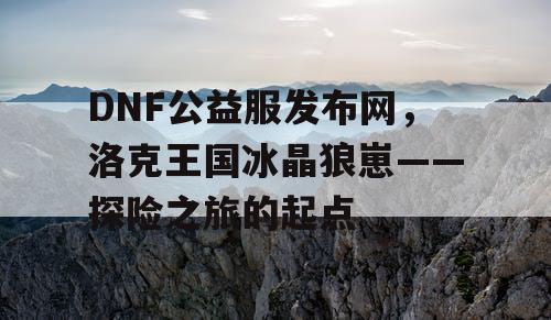 DNF公益服发布网，洛克王国冰晶狼崽——探险之旅的起点