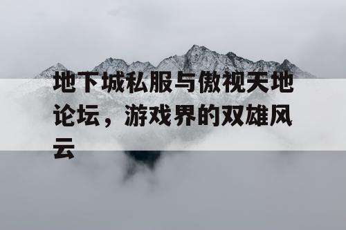 地下城私服与傲视天地论坛，游戏界的双雄风云