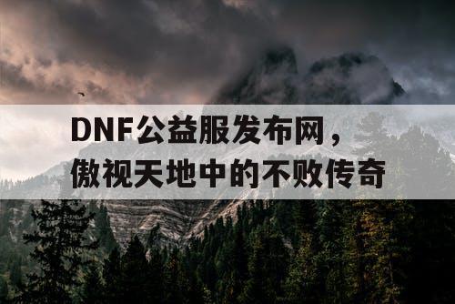 DNF公益服发布网，傲视天地中的不败传奇