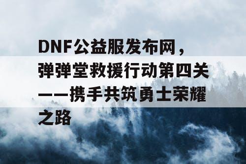 DNF公益服发布网，弹弹堂救援行动第四关——携手共筑勇士荣耀之路